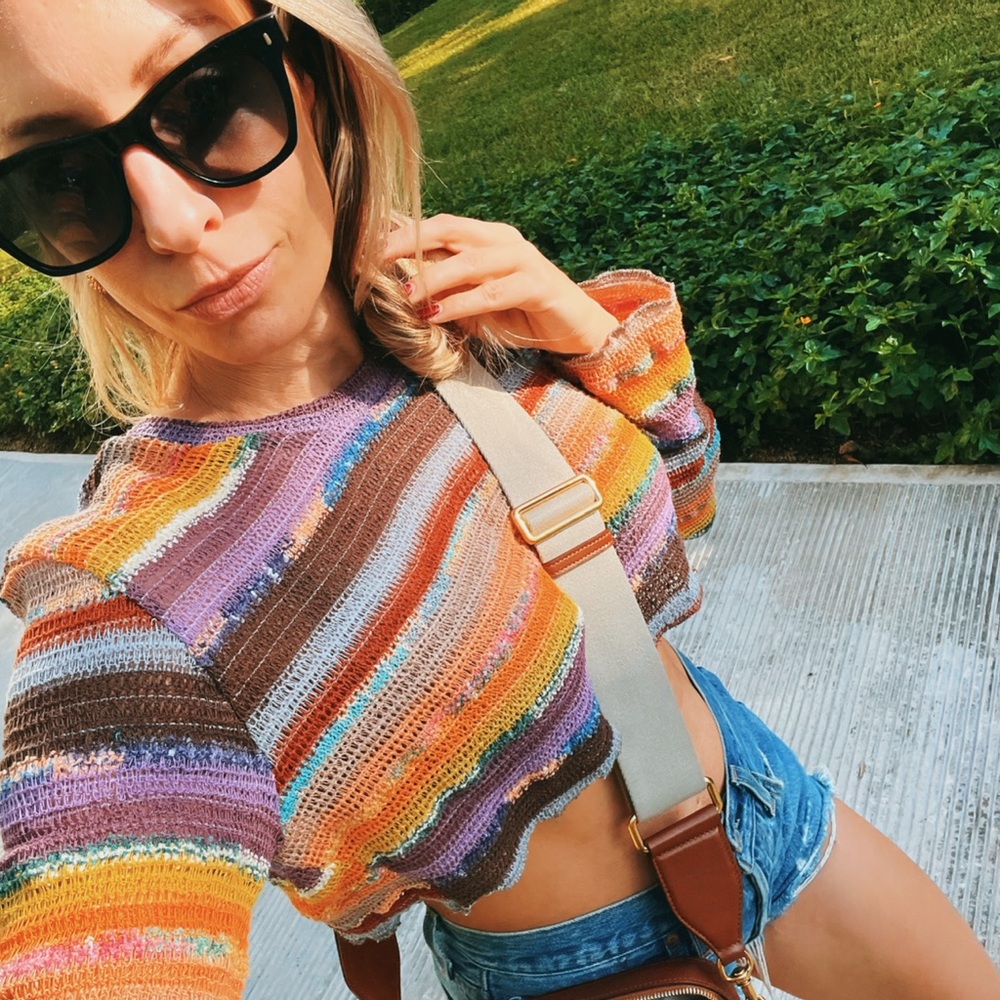 Storets Multicolor Striped Knit Crop Top